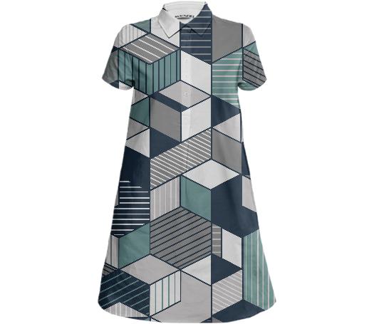Hexagonal Shirt Dress