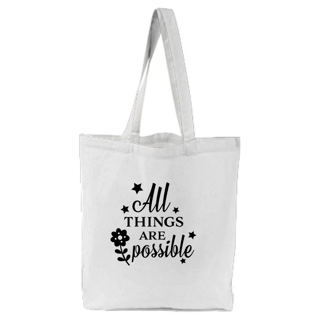 Tote bag with Jesus qoute All things are possble