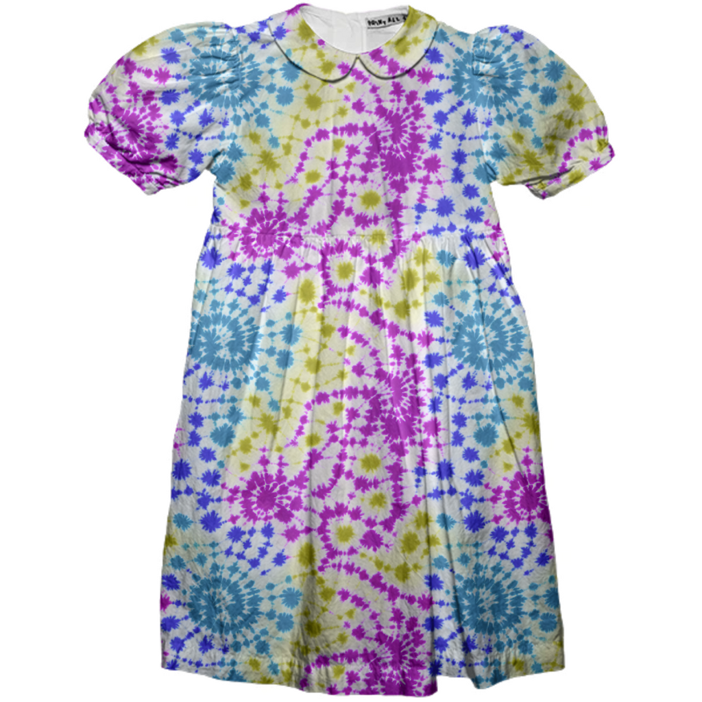Dots and Swirls Tie-Dyed Pattern
