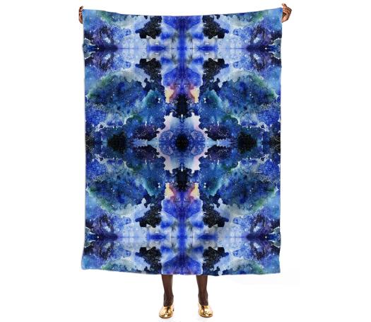 Symmetrical watercolor galaxy scarf