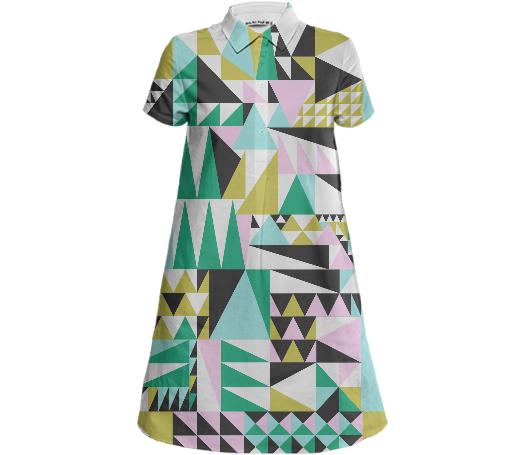 Geo print shirt dress