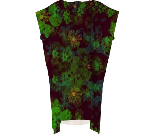 Green Floral Square Dress