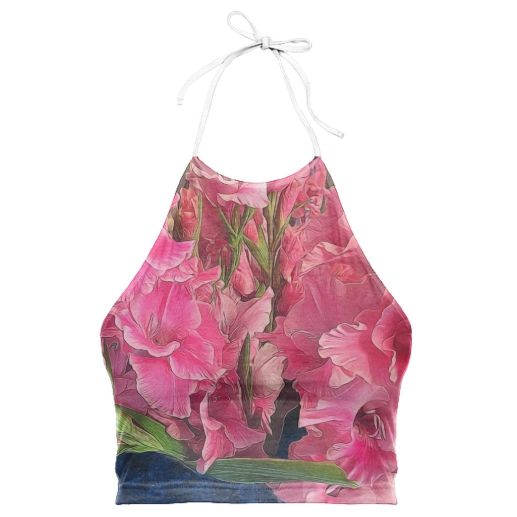 Pink Gladiolas Halter Top