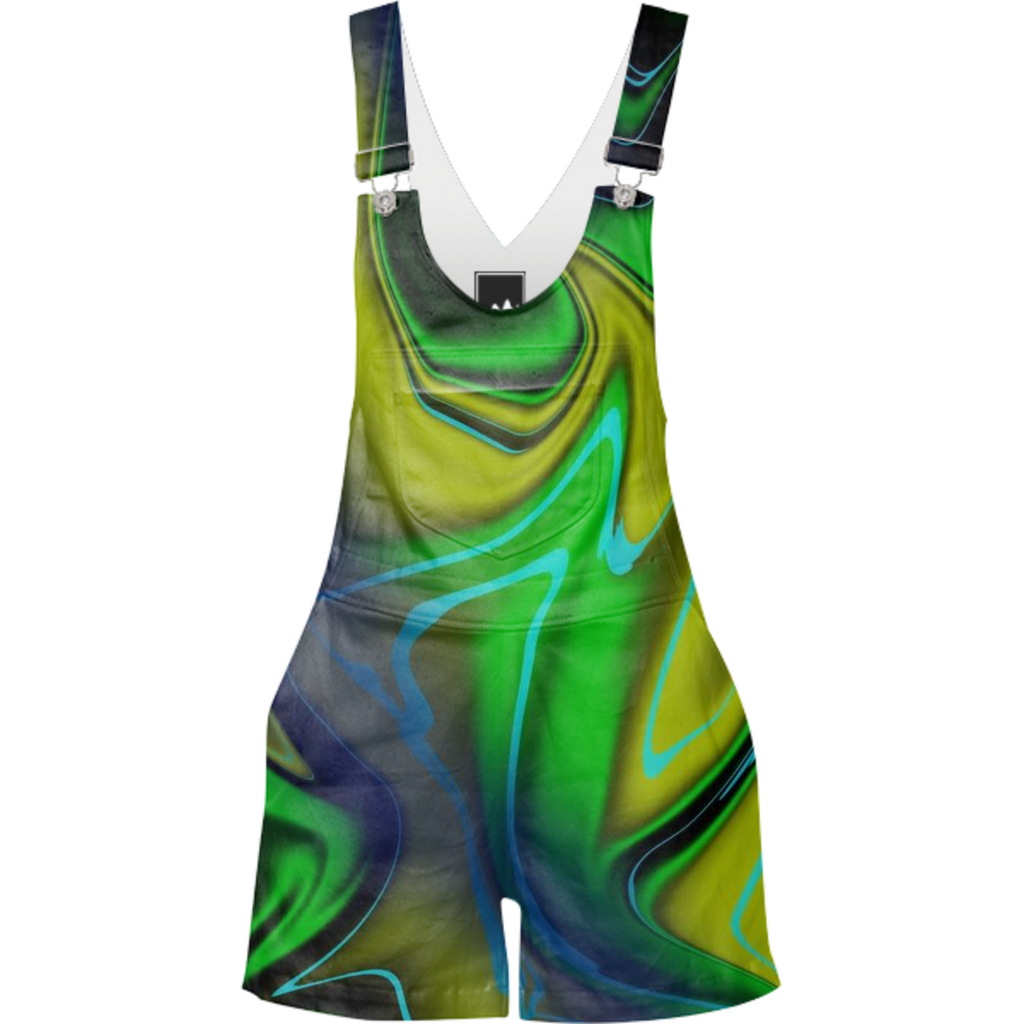 Green Blue Yellow Shorteralls