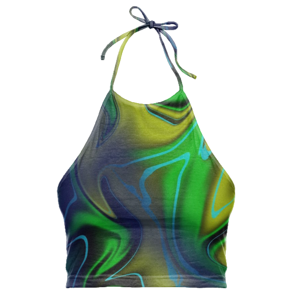 Green Blue Yellow Halter Top