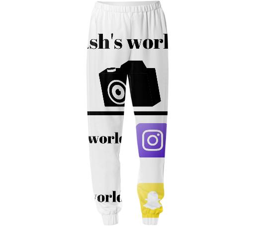 ash s world merch white sweatpants
