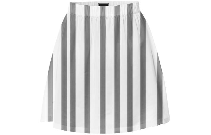 Skirt In Grey Black Stripes