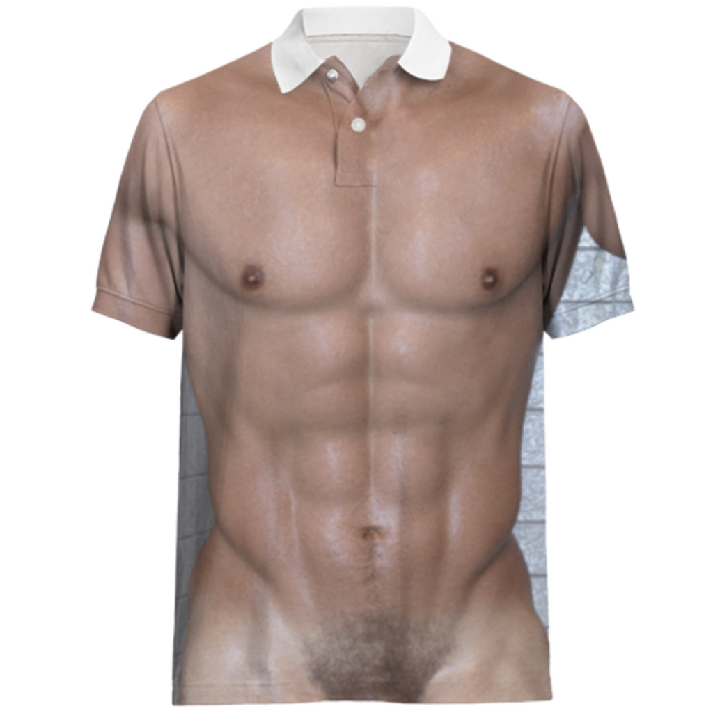 Shirtless polo shirt
