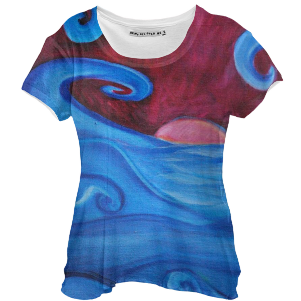 Ocean Waves Aria Drape Shirt