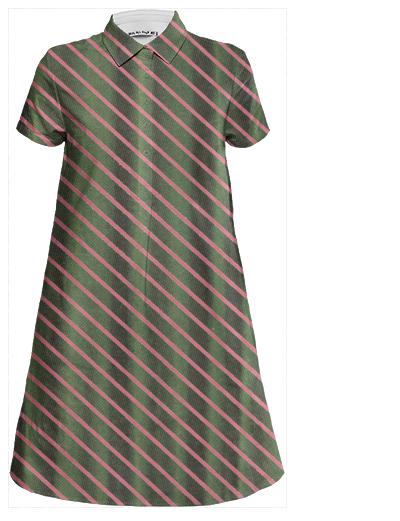 Curtain Stripe Mini Shirt Dress