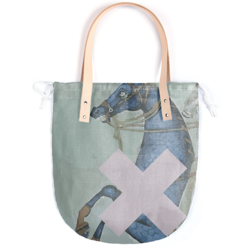 Pink cross Indian Mughal horse in blue