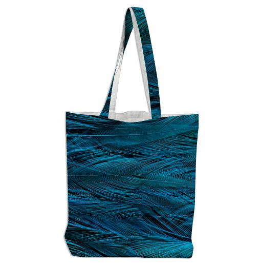 Teal Feather Tote Bag