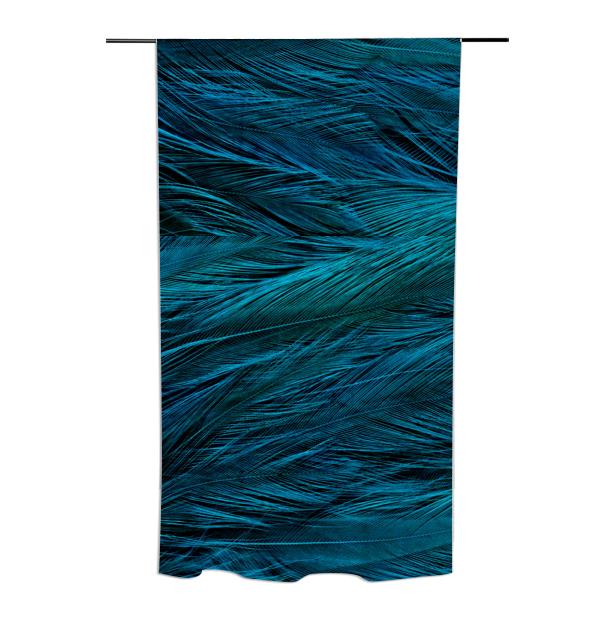 Teal Feather Curtains