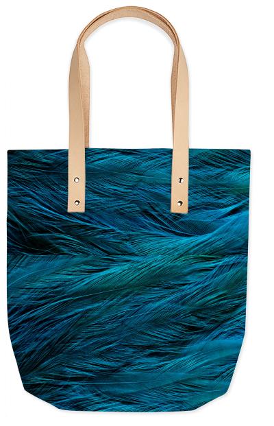 Teal Feather Tote