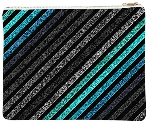 80s Striped Clutch Teal Gray
