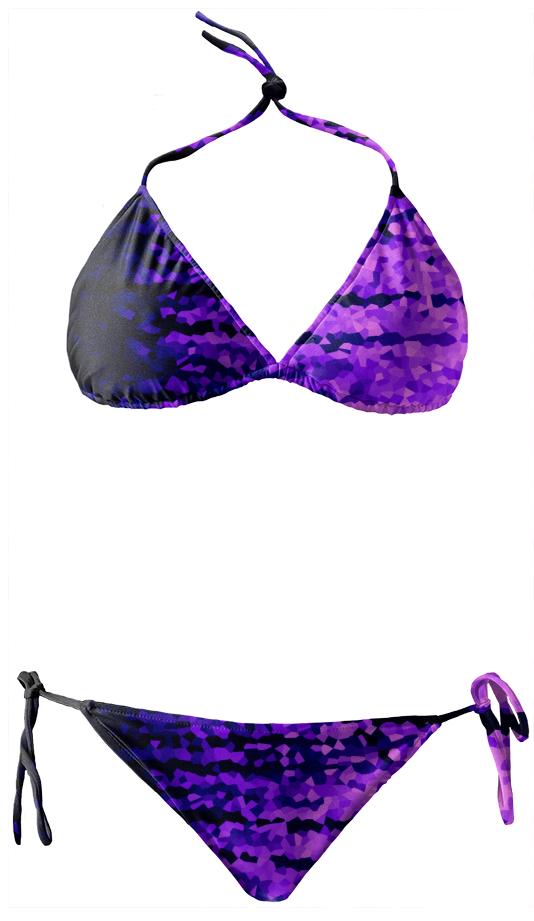 Purple Black Bikini