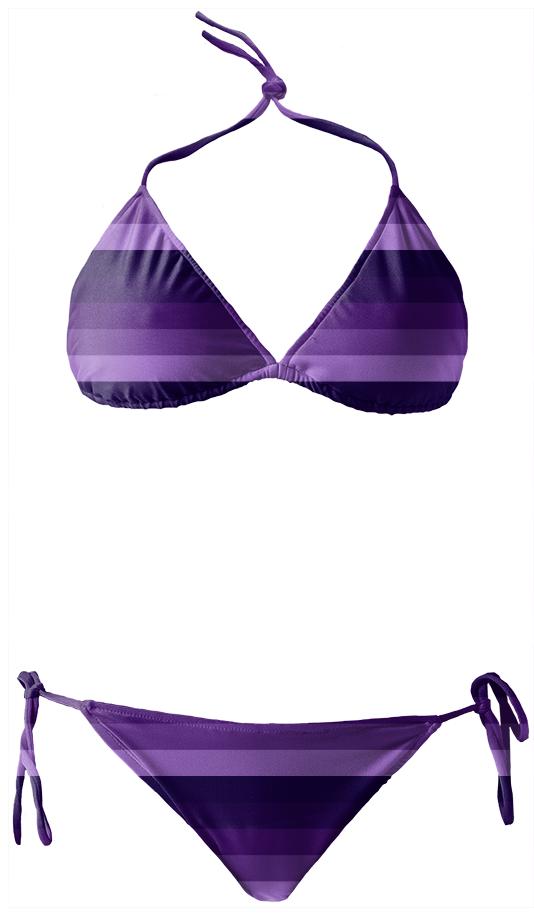 Purple Striped Bikini