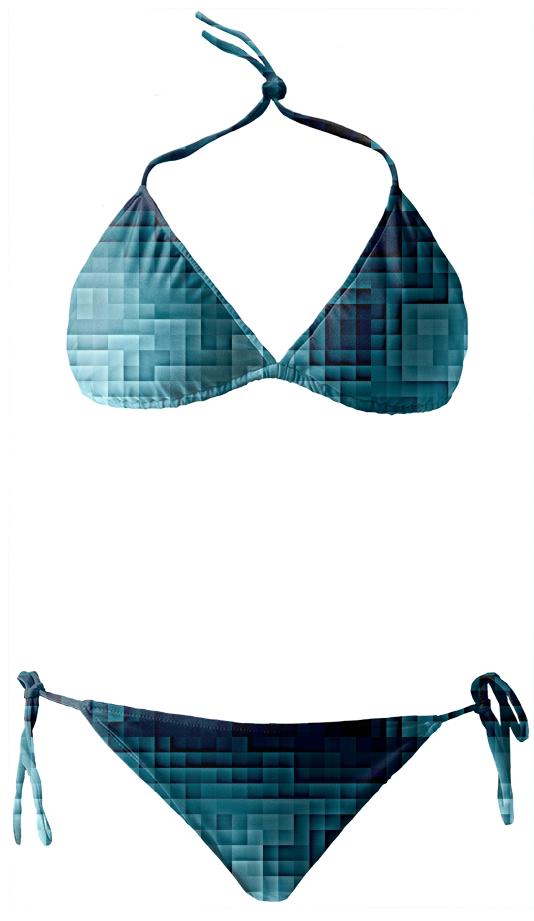 Teal Pixels Bikini