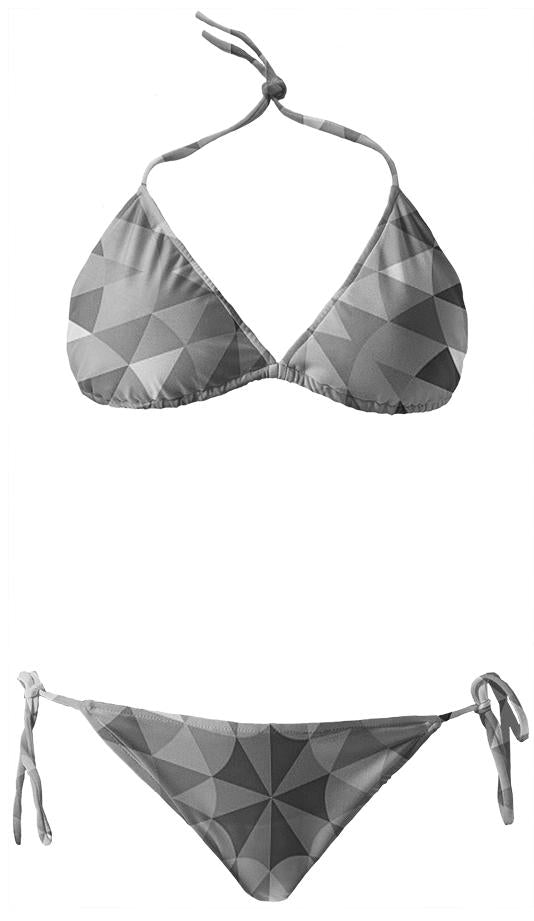 Gray Geometric Bikini