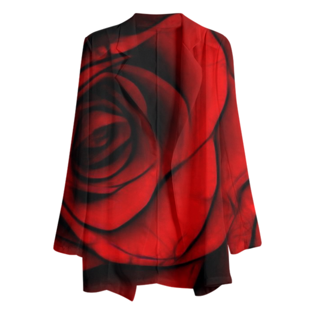 Reddest Rose Chiffon Blazer