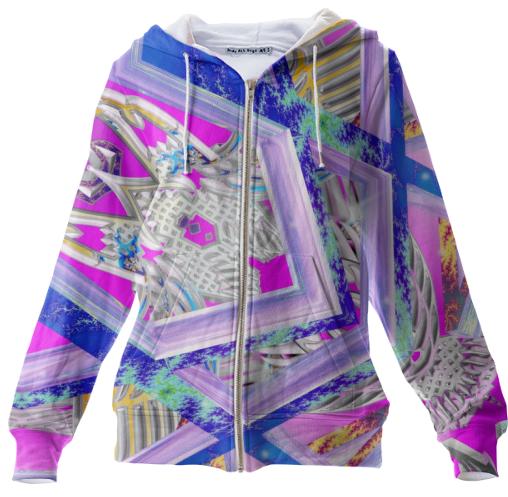 Holographic Matrix Zip Up Hoodie