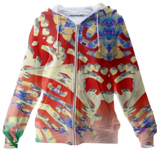 Red Karma Zip Up Hoodie