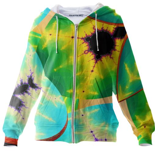 Fractal Lotus Zip Up Hoodie