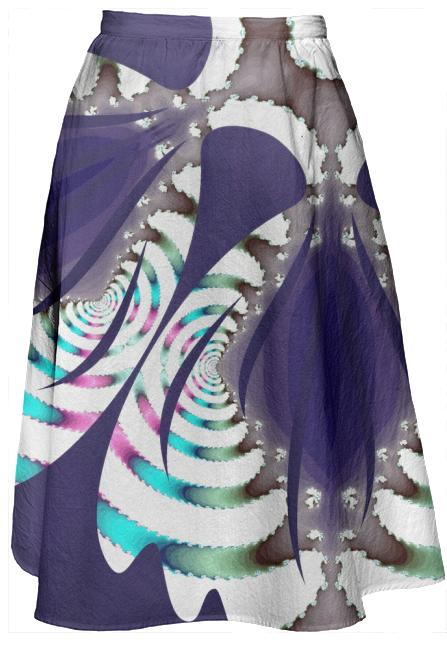Fractal Snowcaps Midi Skirt