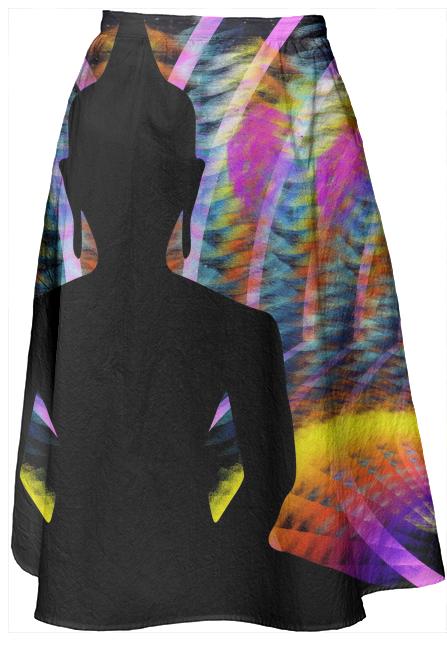 Cosmic Spiral 16 Midi Skirt