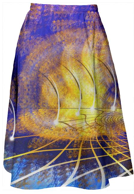 Cosmic Spiral 18 Midi Skirt