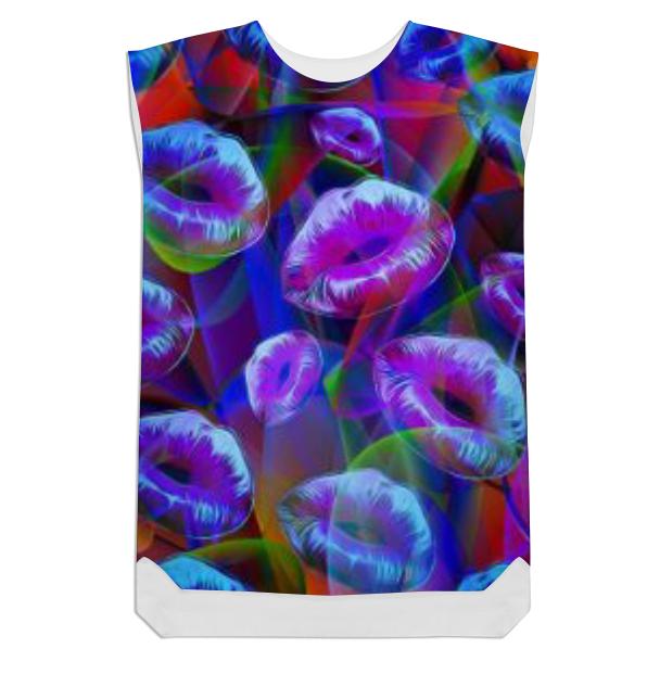 Rainbow Psychedelic Lips Sift Dress