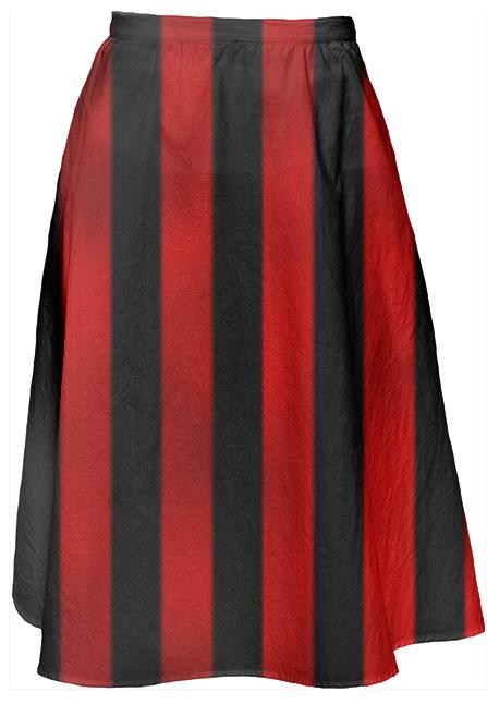 Red Striped Midi Skirt