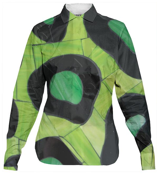 Green geometric Print Shirt