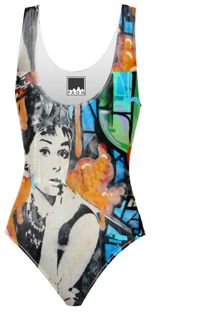 Retro Graffiti Iconic Audrey Hepburn Pop Art