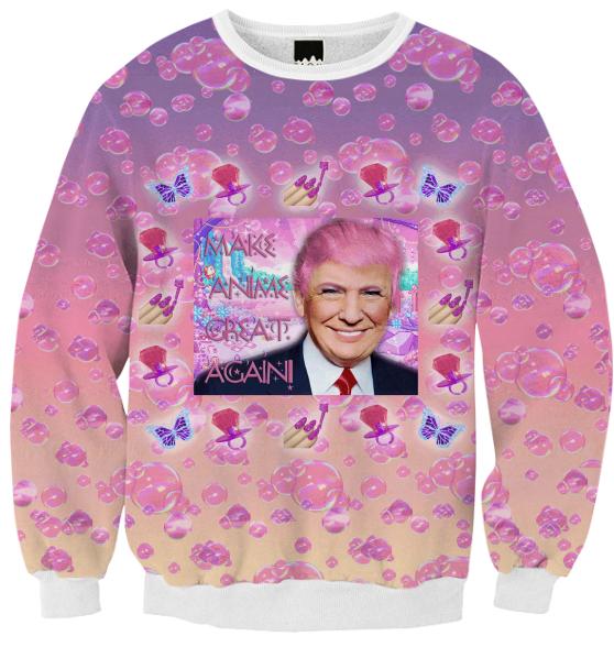 Kawaii Trump Will Make Anime Great Again Ribbed Sweatshirt