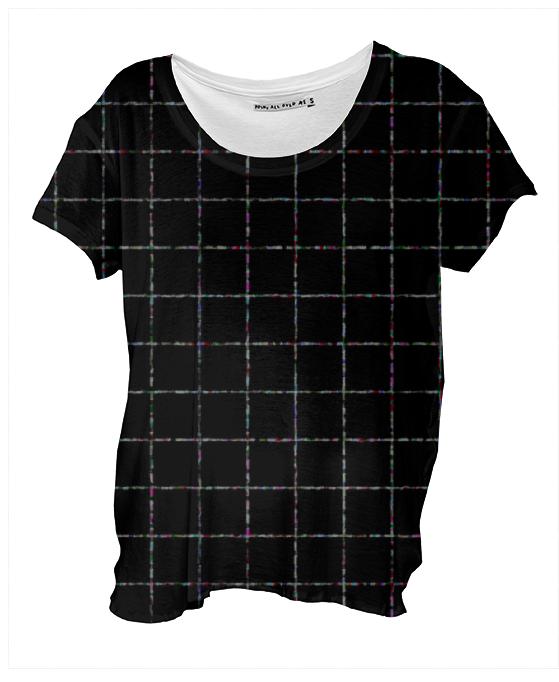 Black Grid drap shirt
