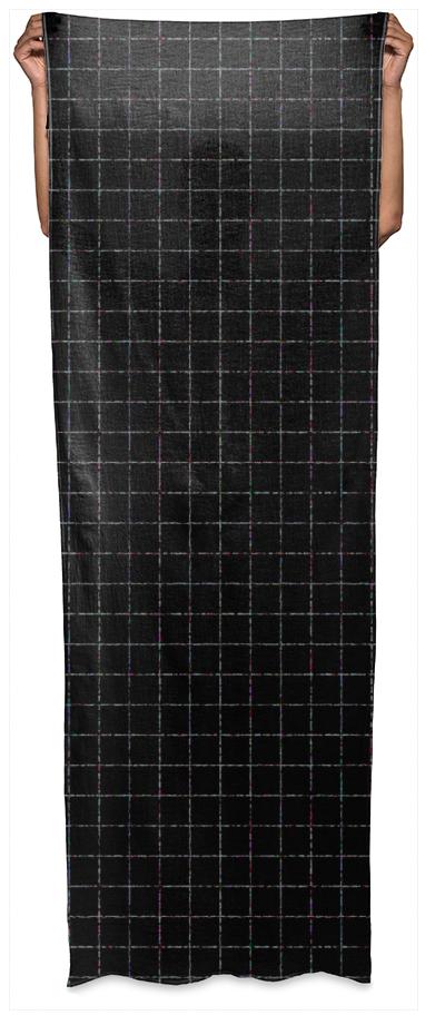 Grid Black wrap scarf