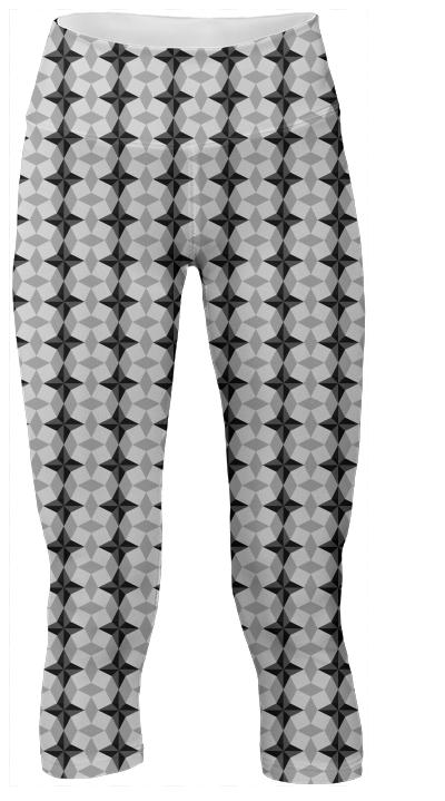 Black and Gray Starbust and Rhombus Pattern