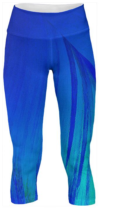 Blue Flame Crystal Yoga Pants