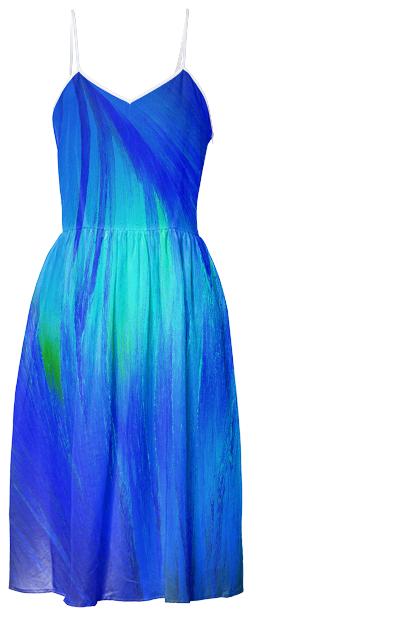 Blue Flame Crystal Summer Dress