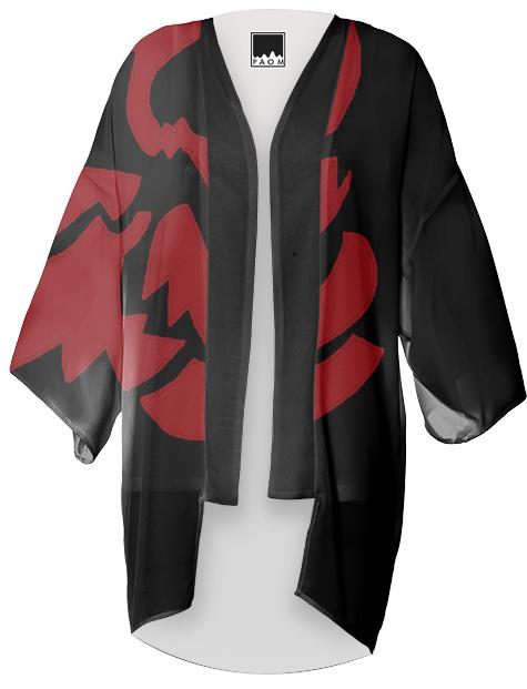 black and red kimono