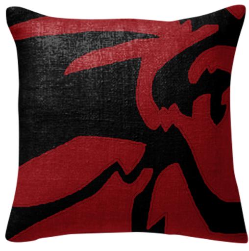 black and red pillow
