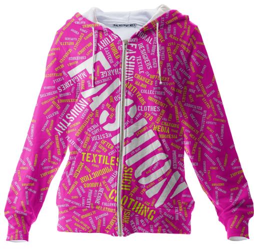 Hot Pink Fashion Typography Hoodie