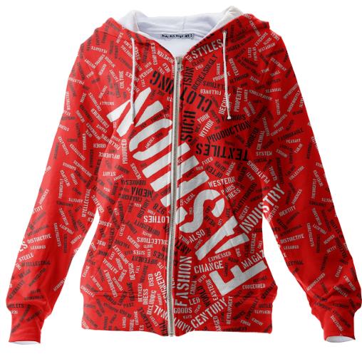 Red Fashion Typography Hoodie