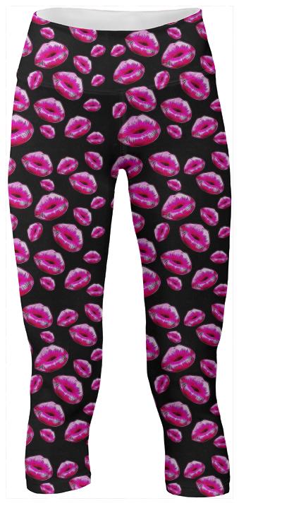 Hot Pink Sassy Lips Yoga pants