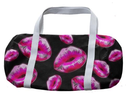 Hot Pink Sassy Lips Duffle Bag