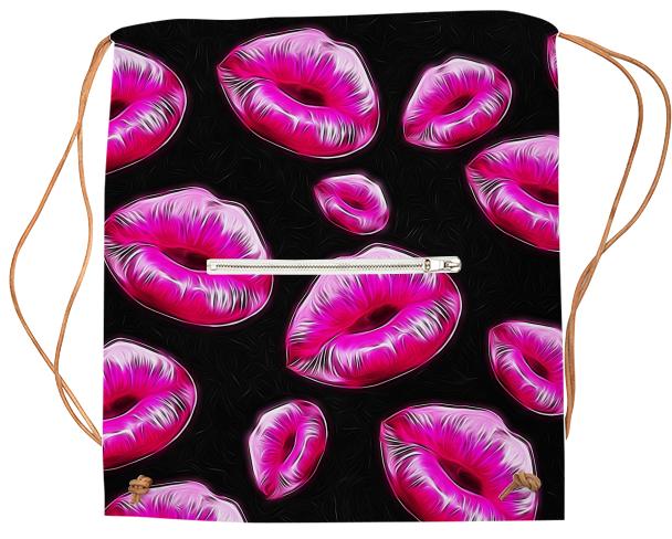 Hot Pink Sassy Lips Sports Bag