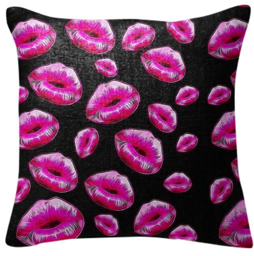 Hot Pink Sassy Lips Pillow