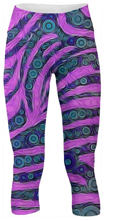 Pink Purple Zebra Abstract Pattern Yoga Pants