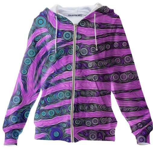 Pink Purple Zebra Abstract Hoodie